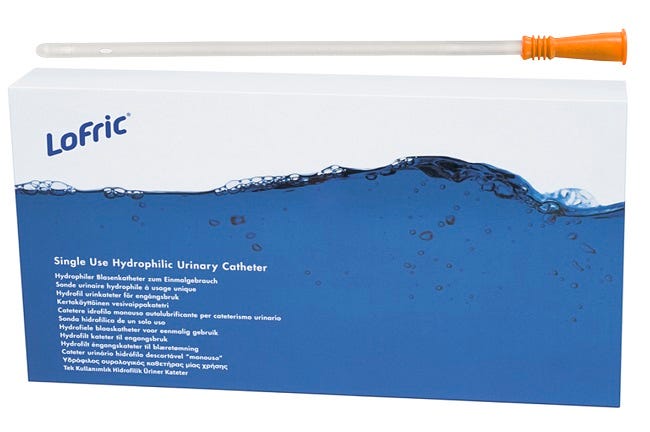 Lofric Classic Urinary Catheter Fg16 Female Silicone Latex Pvc Free 20cm Orange