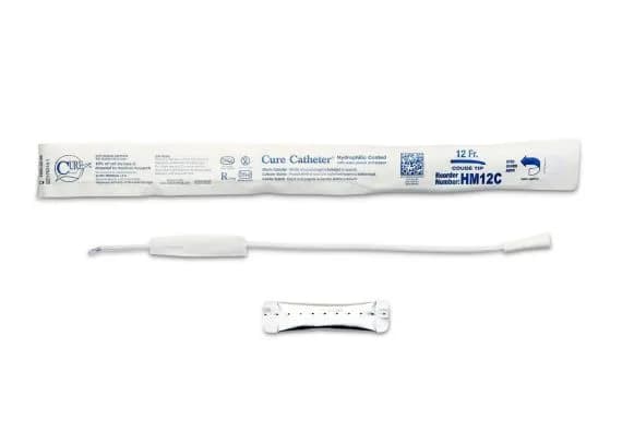 Cure Catheter Hydrophilic Coude Tip Fg12 Male 40cm White