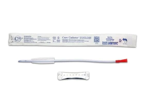 Cure Catheter Hydrophilic Coude Tip Fg18 Male 40cm Red