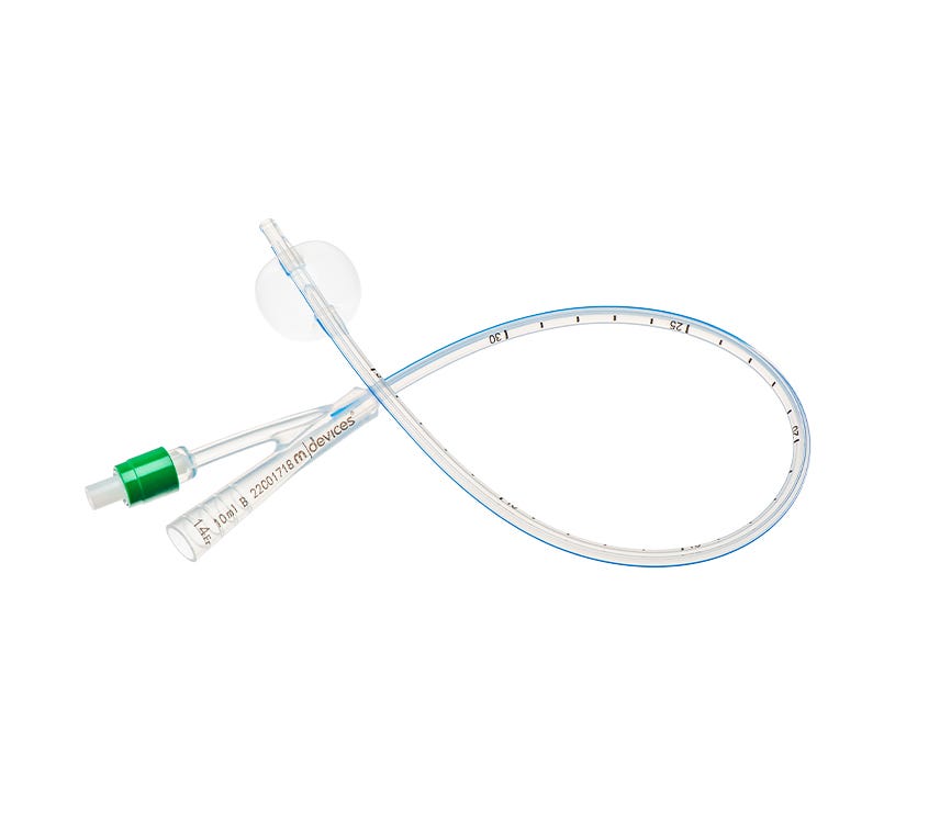 Mdevices Catheter 14 Fr 10ml Silicone 40cm Green