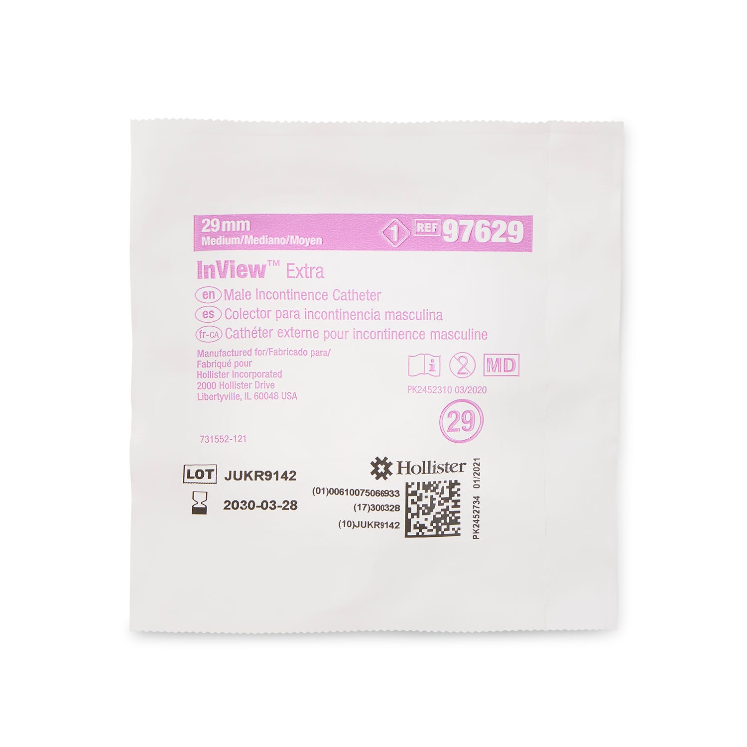 Hollister Inview Extra 29mm Male Non Latex Clear