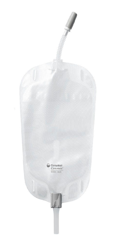 Conveen Leg Bag With Straps Unisex 500ml 6cm Tube White Design