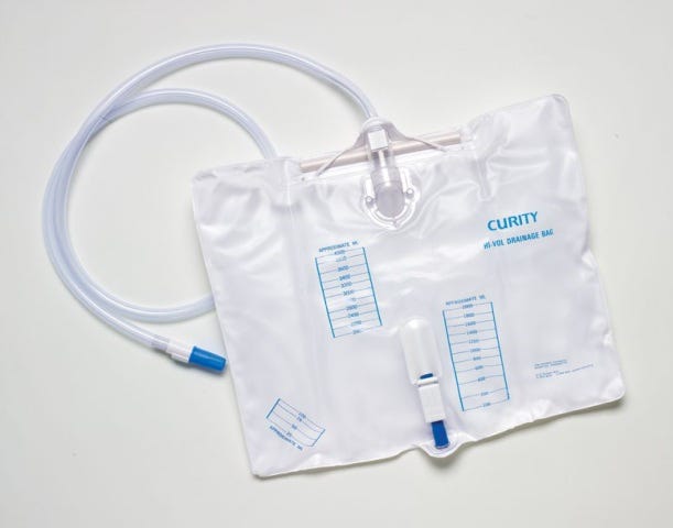 Kendall Drain Bag Curity 4000ml 120cm Tube