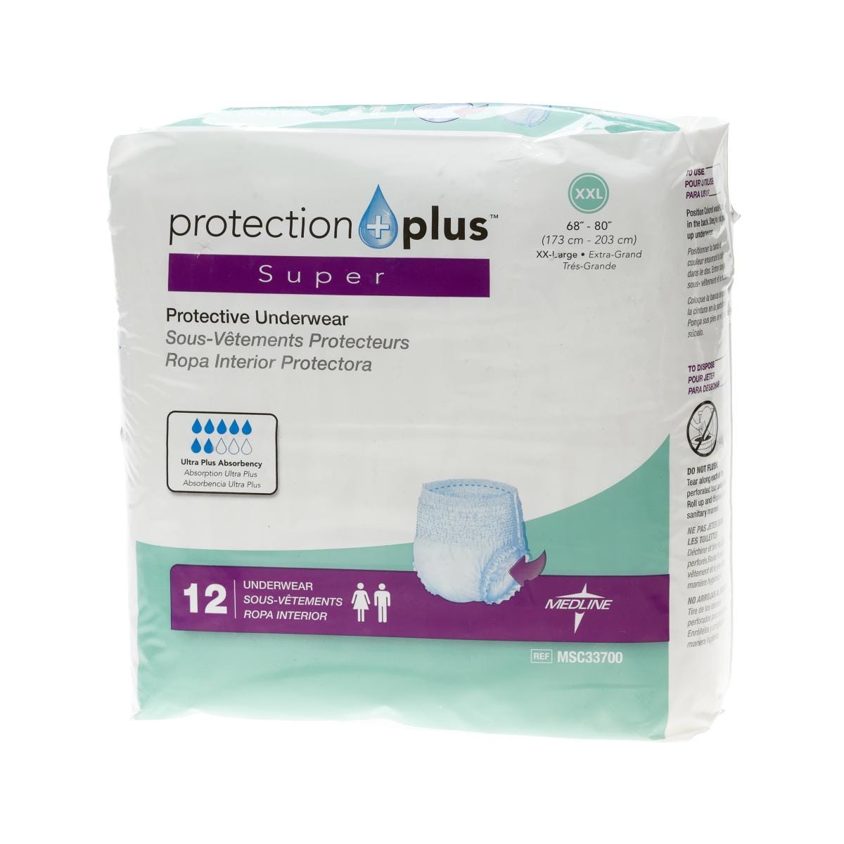Protection Plus Super Protective Underwear 173 203 Cm Waist Xx Large 938ml