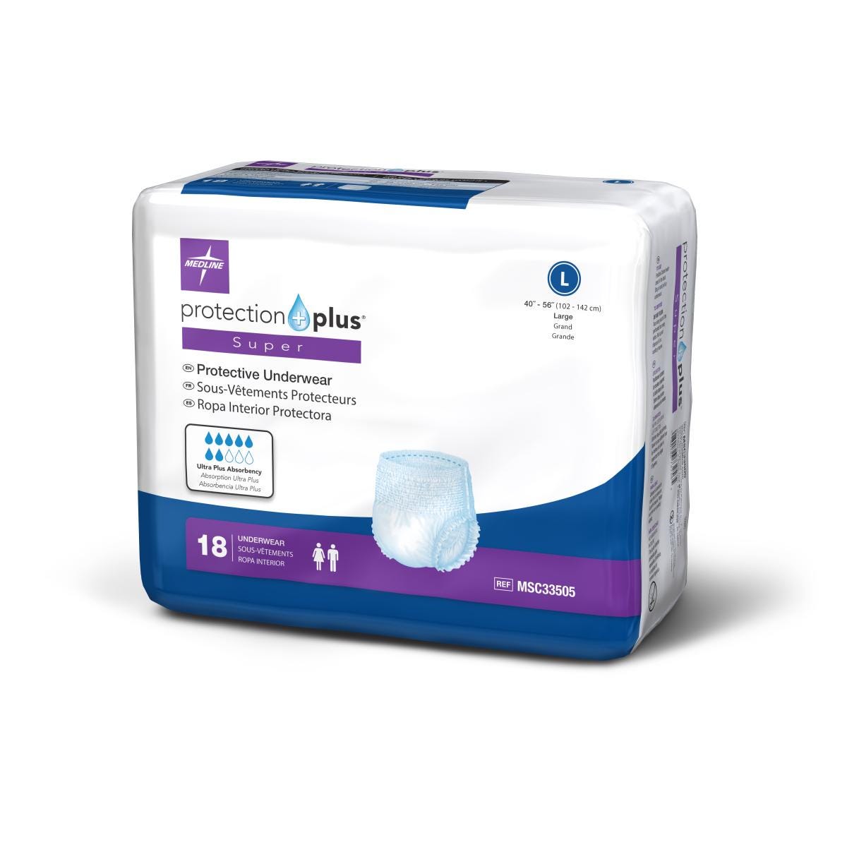 Protection Plus Super Protective Underwear 102 142 Cm Waist Large 938ml