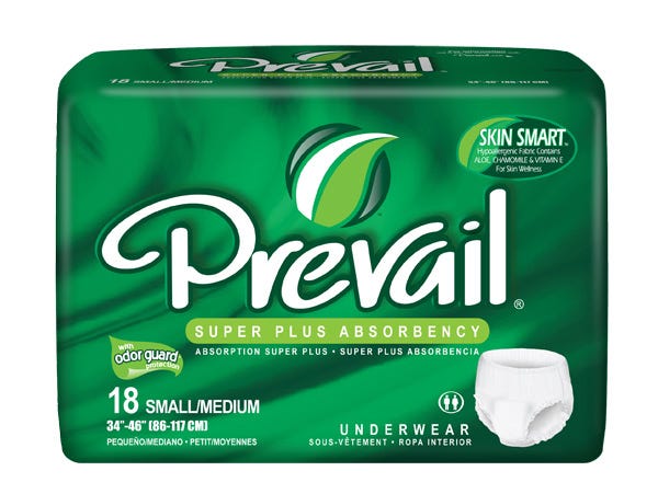 Prevail Super Plus Underwear Small/Medium Waist 86 118cm Unisex 1066 Ml