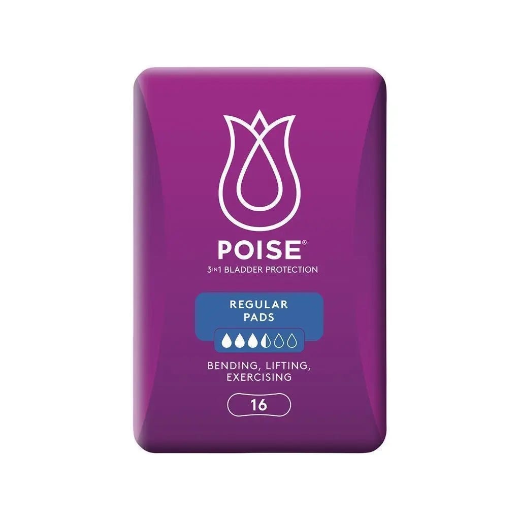 Poise Pads Regular Female 240ml 248mm White