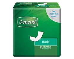 Depend Pad 525x180mm Unisex 720ml White