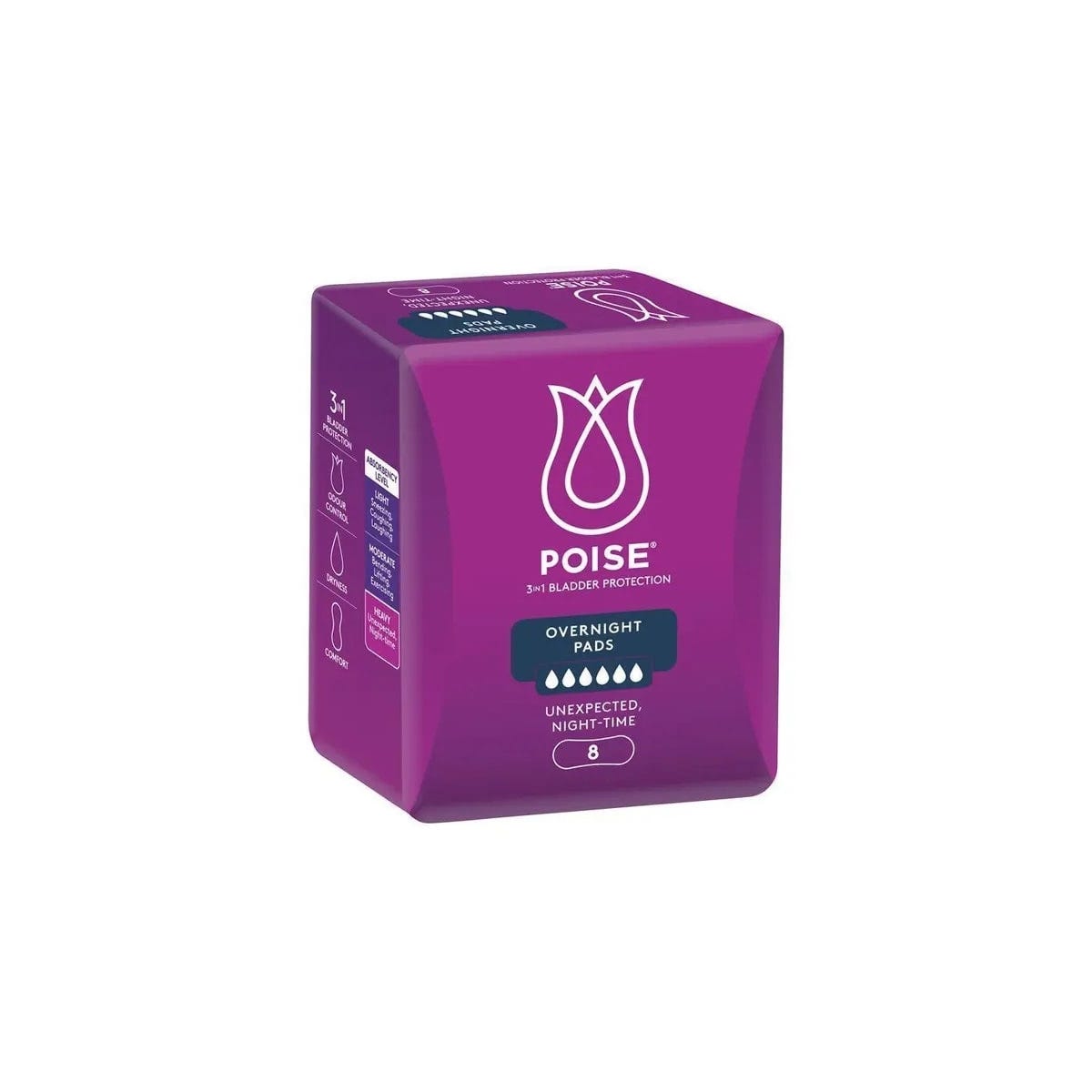 Poise Pads Overnights   10023812 400x130mm Female 770ml 400mm White