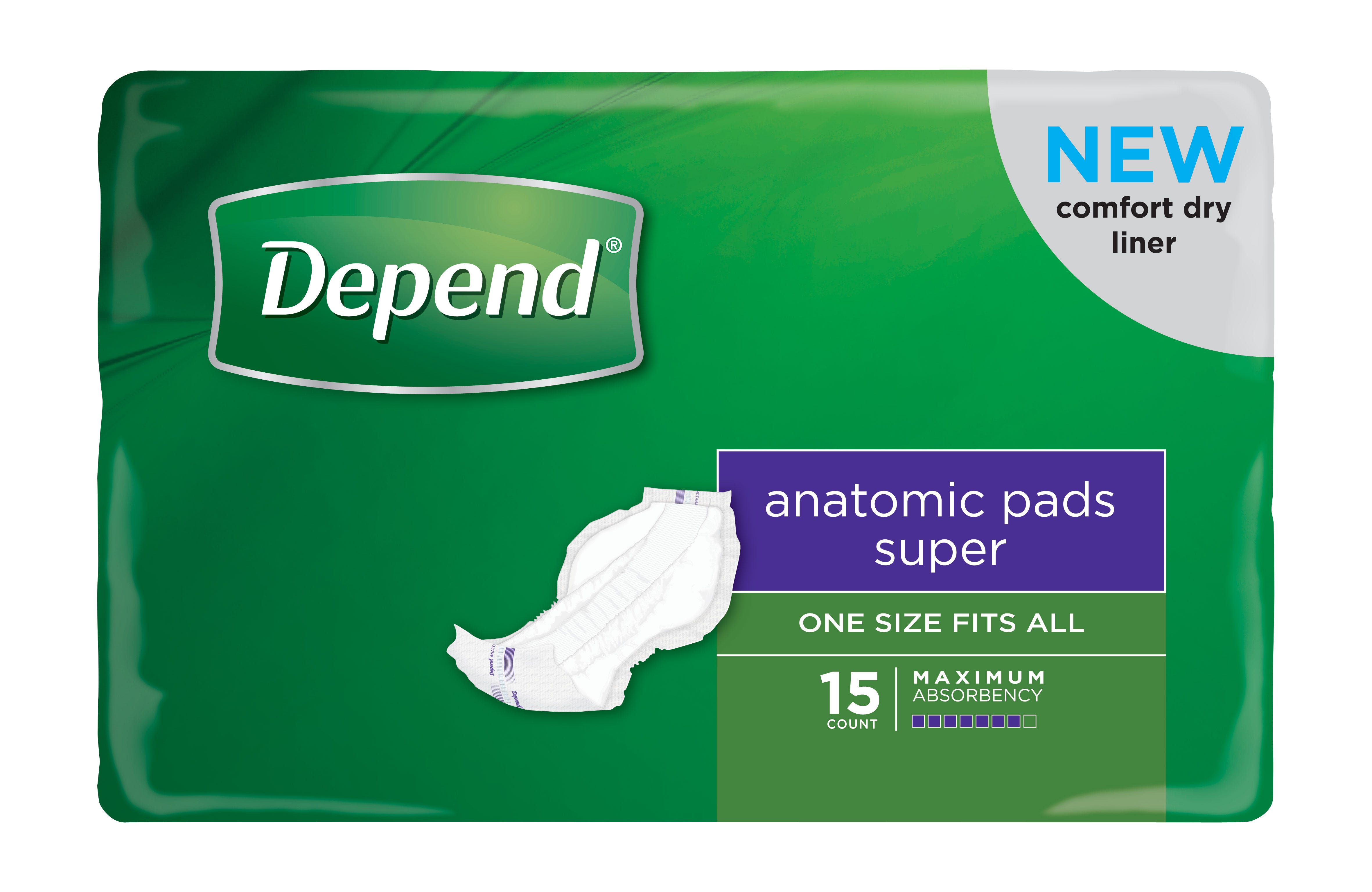 Depend Anatomic Pad Super One Size Fits All Unisex Purple One Size Fits All 690x350mm Unisex 2500ml Purple