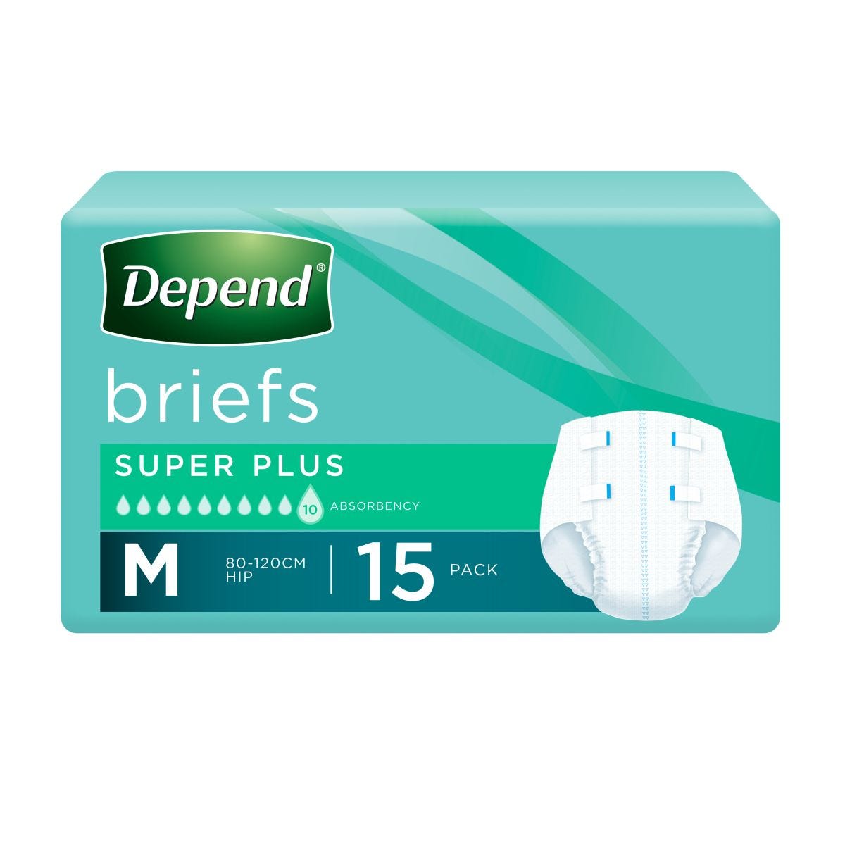 Depend Brief Normal Gst Test Medium Waist 55 70cm Unisex 2300ml Green