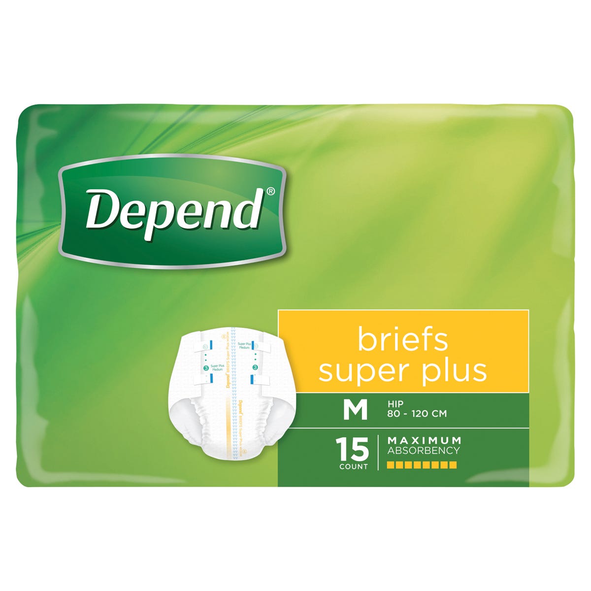 Depend Brief Super Plus Medium Waist 80 120cm Unisex 3520ml Yellow