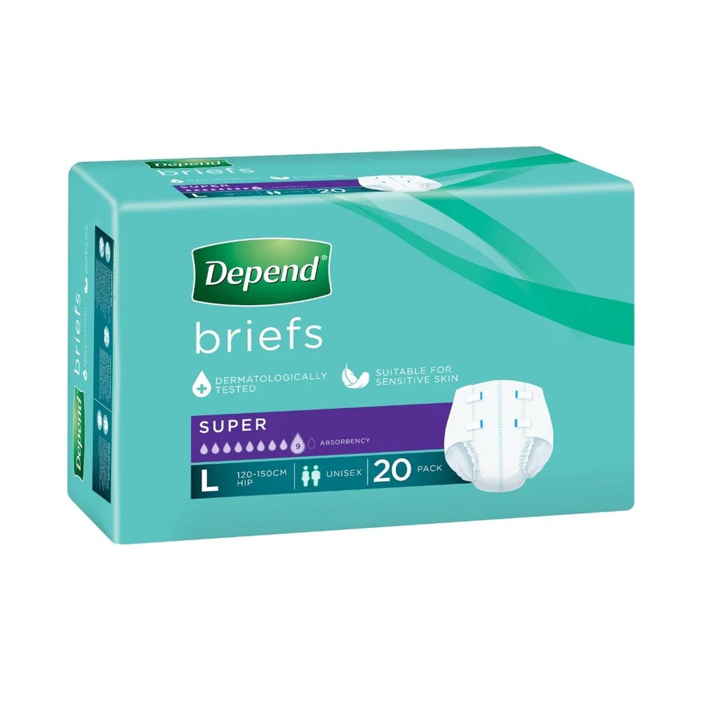 Depend Brief Super Large Waist 120 150cm Unisex 3700ml Purple