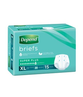 Depend Brief Super Plus Test Extra Large Waist 140 170cm Unisex 4300ml Yellow