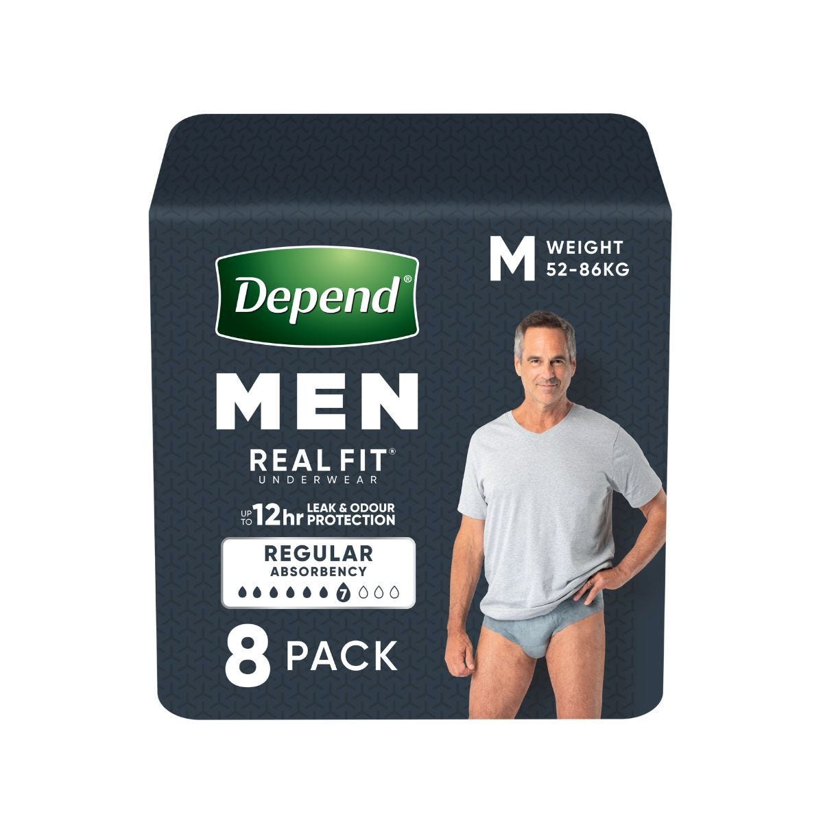 Depend Real Fit Underwear For Men Obese Waist 71 102cm Women 1050ml Blue