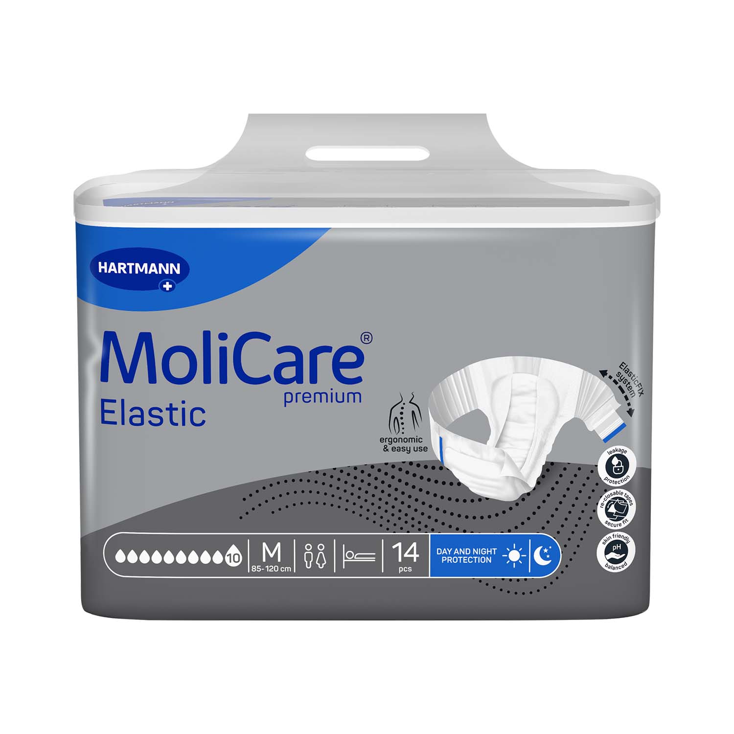 Molicare Premium Elastic 10 D Medium Waist 85 120cm Unisex 3696ml White