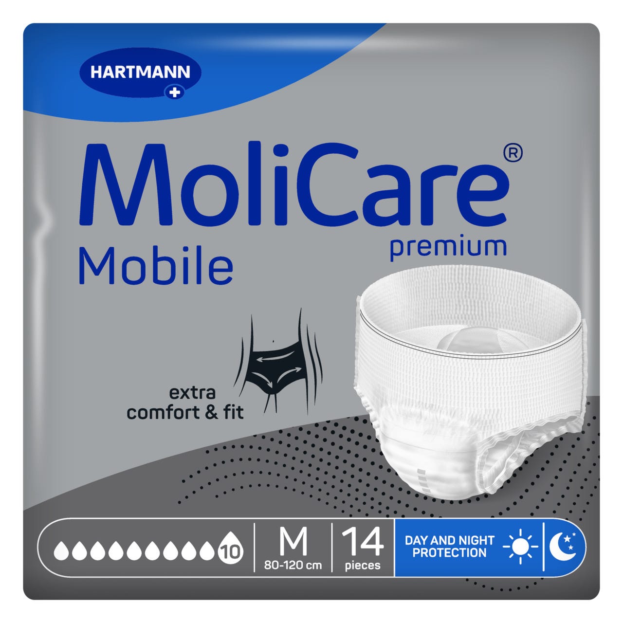 Molicare Premium Mobile 10 Drops Medium Waist 80 120cm Unisex 2574ml