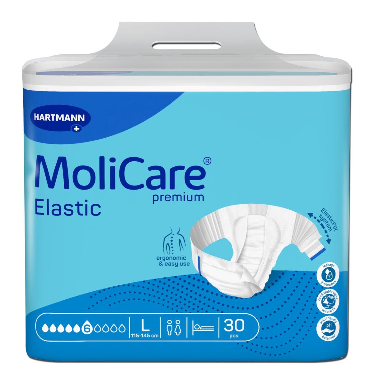 Molicare Premium Elastic 6 D Large Waist 115 145 Cm Unisex 2349ml