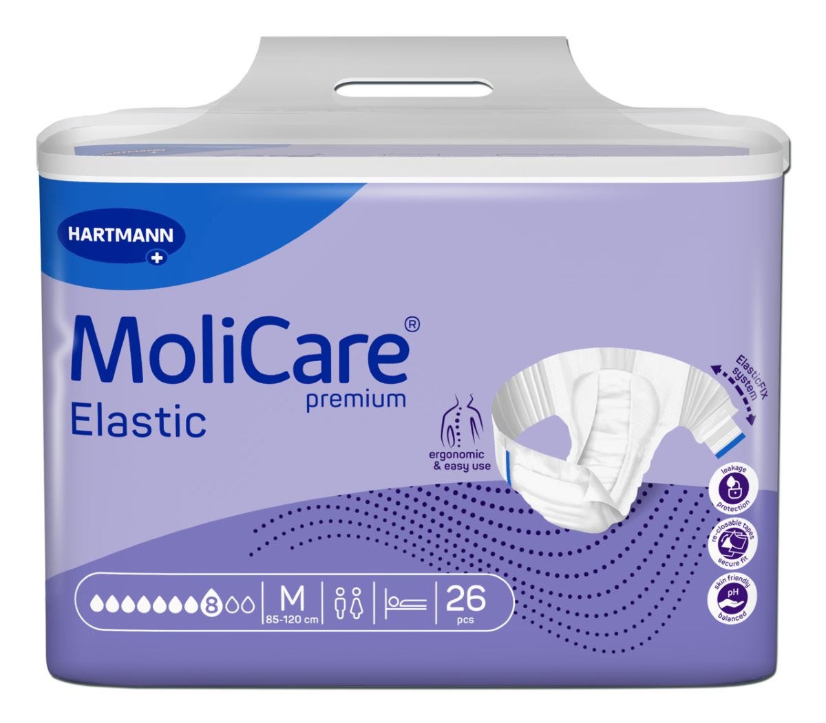 Molicare Premium Elastic 8 D Medium Waist 85 120cm Unisex 3144ml