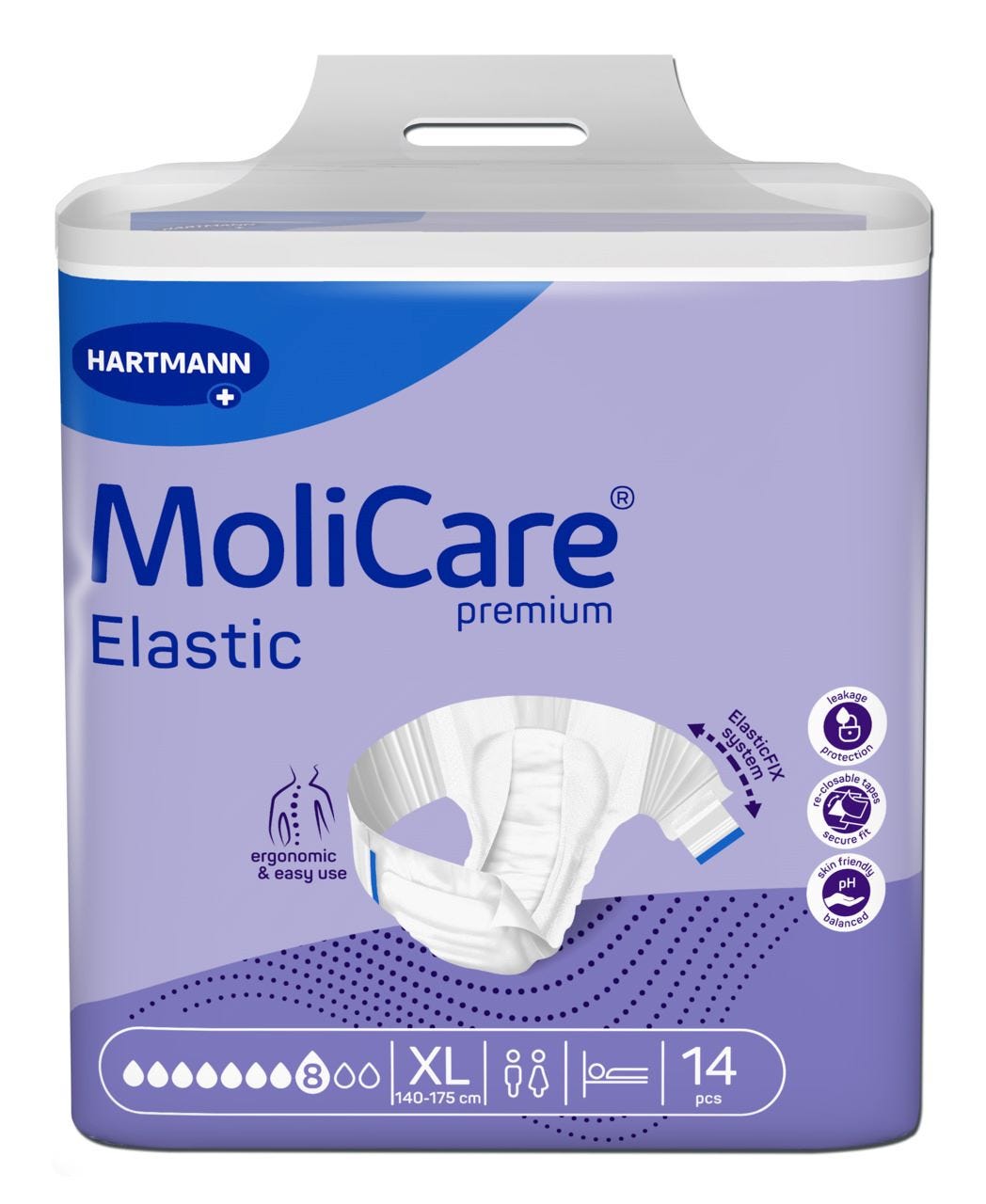 Molicare Premium Elastic 8 D X Large Waist 140 175cm Unisex 3591ml