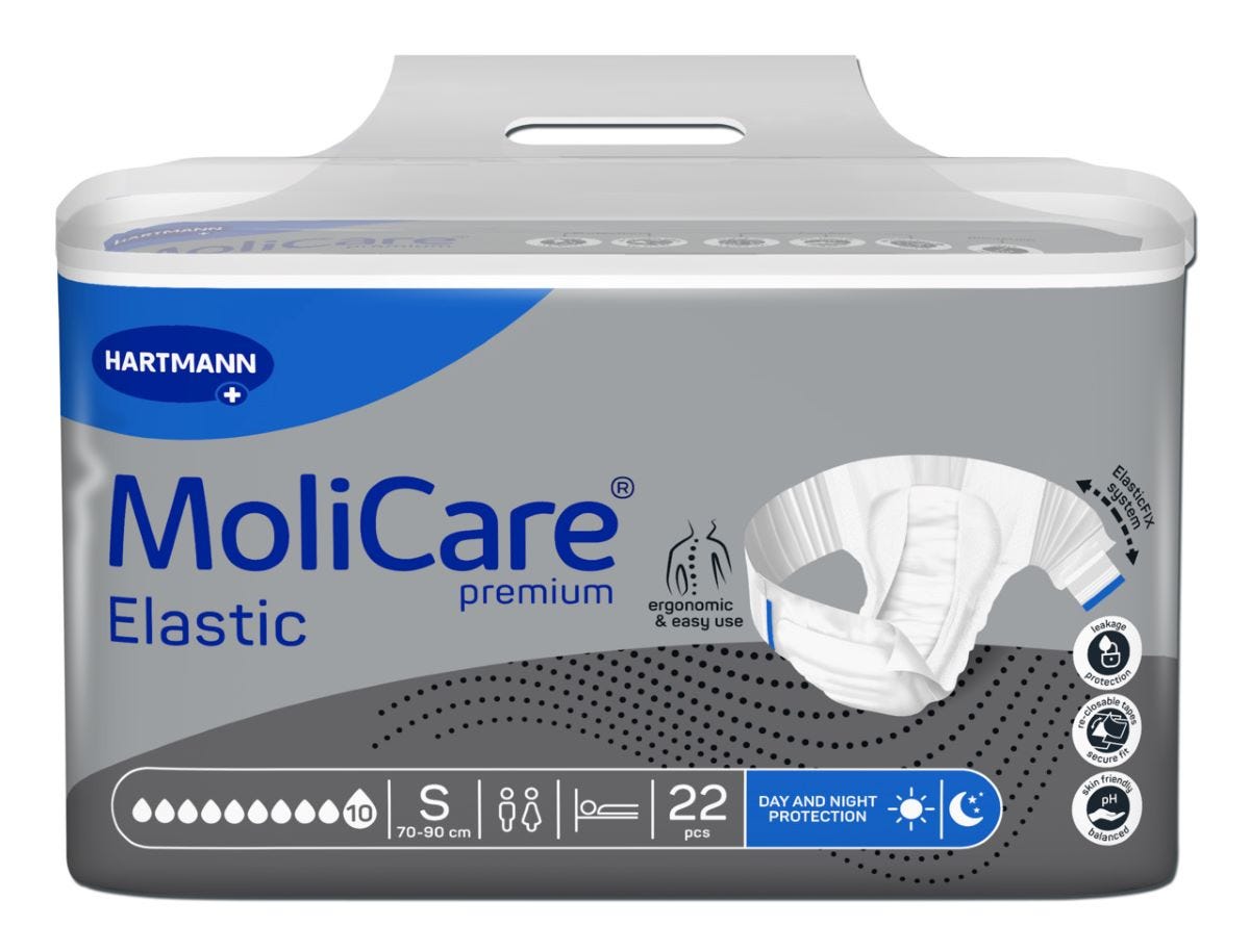Molicare Premium Elastic 10 D Small Waist 70 90cm Unisex 2800ml