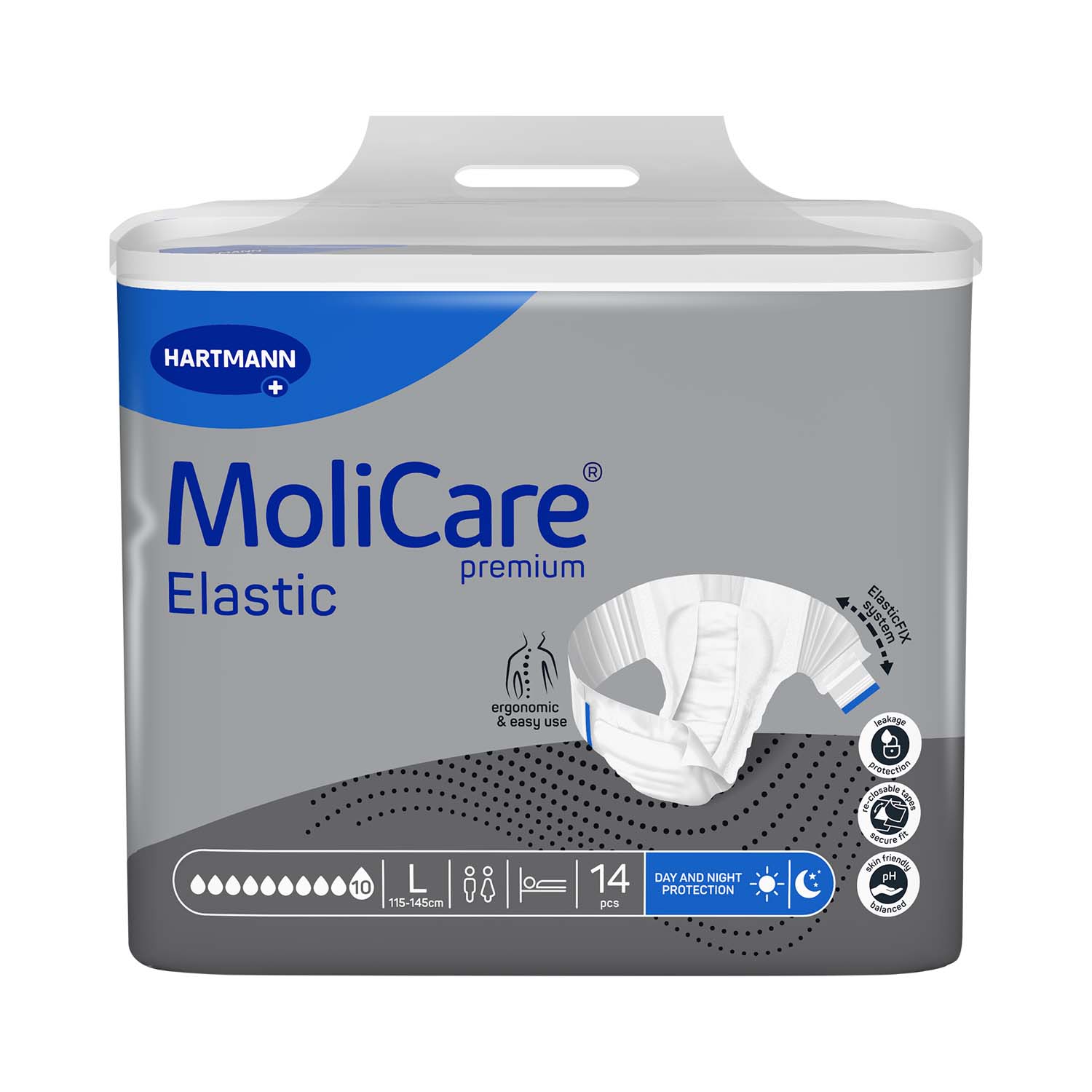 Molicare Premium Elastic 10 D Slip Large Waist 115 145 Cm Unisex 4200ml White