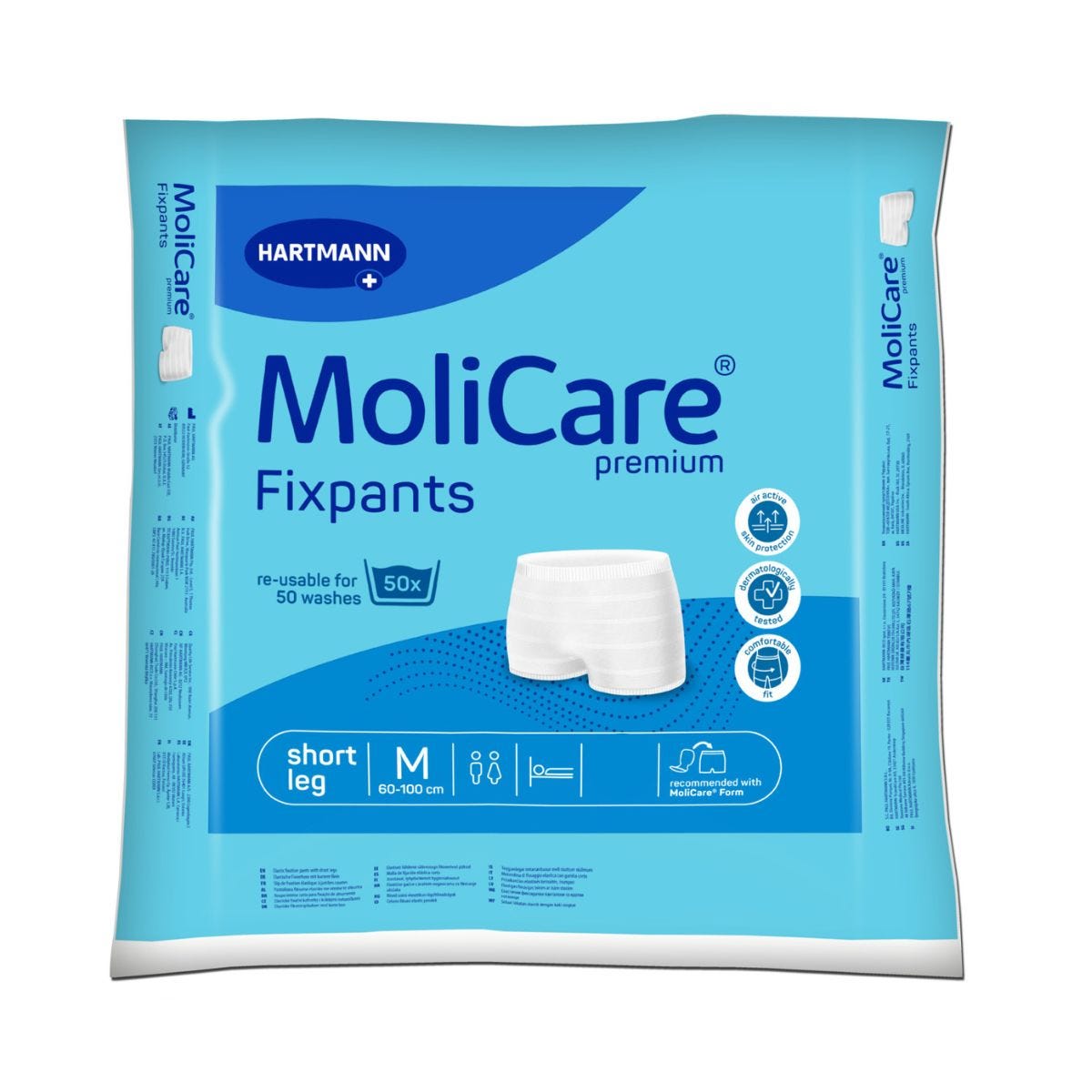 Molicare Premium Fixpants Short Leg Medium Waist 60 100cm Unisex Blue