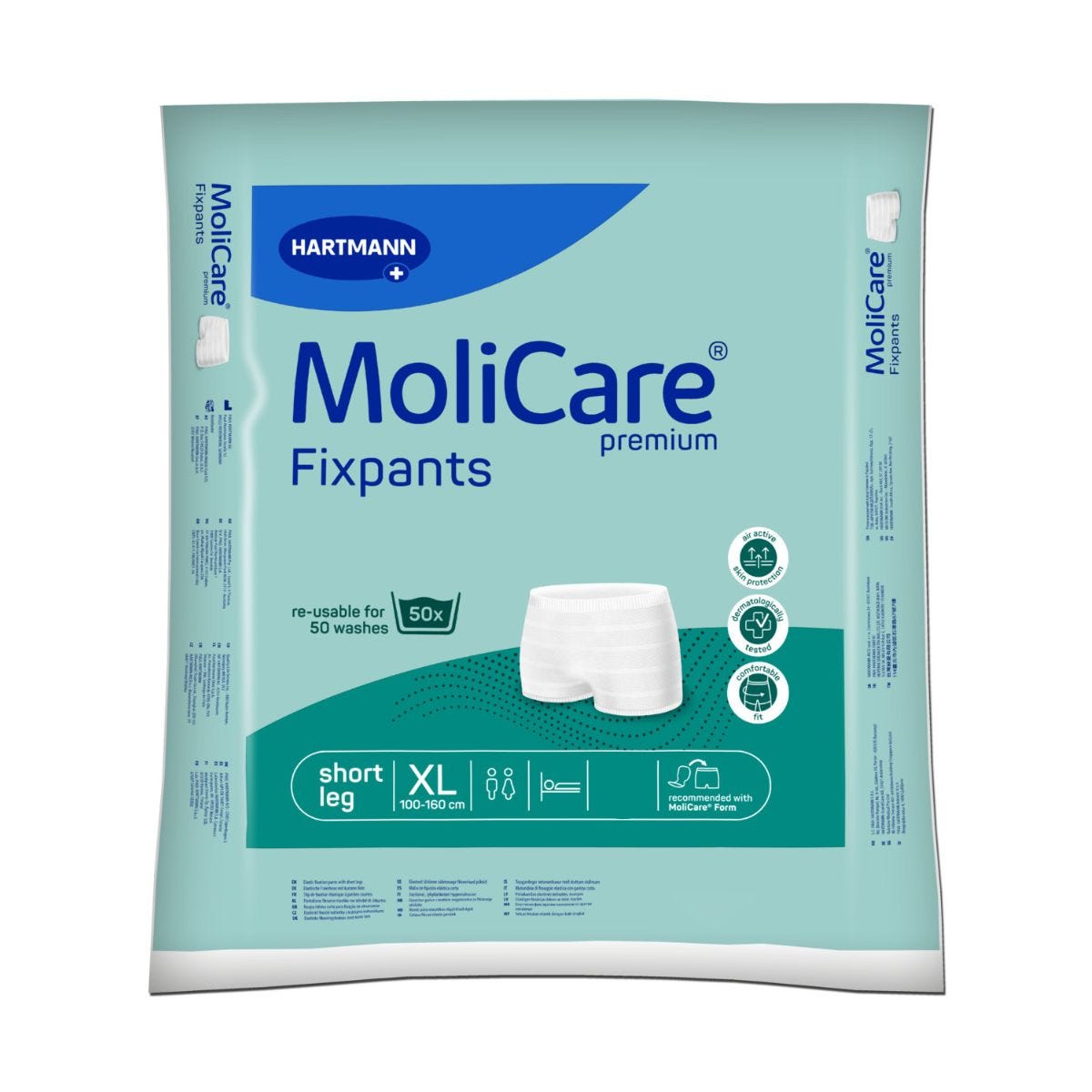 Molicare Premium Fixpants Short Leg X Large Waist 100 160cm Unisex Green