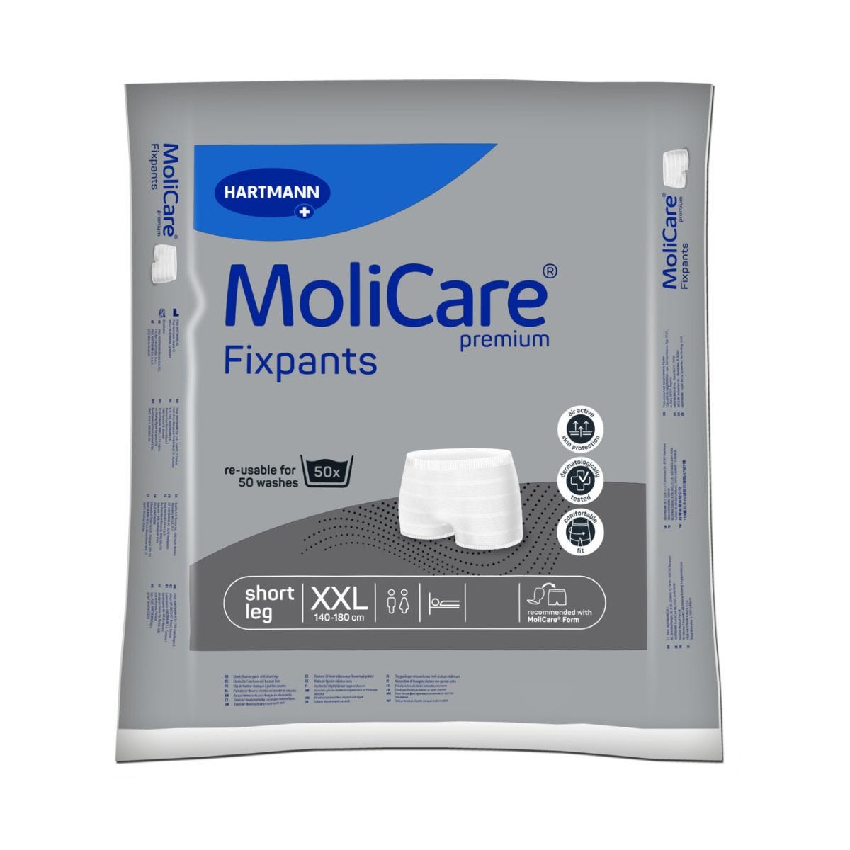 Molicare Premium Fixpants Short Leg Xx Large 140 180 Cm Unisex Grey