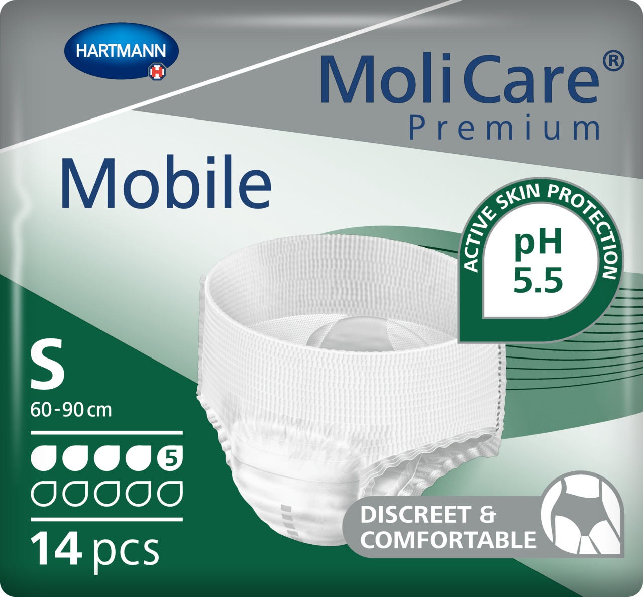Molicare Premium Mobile 5 Drops Small Waist 60 90cm Unisex 941ml