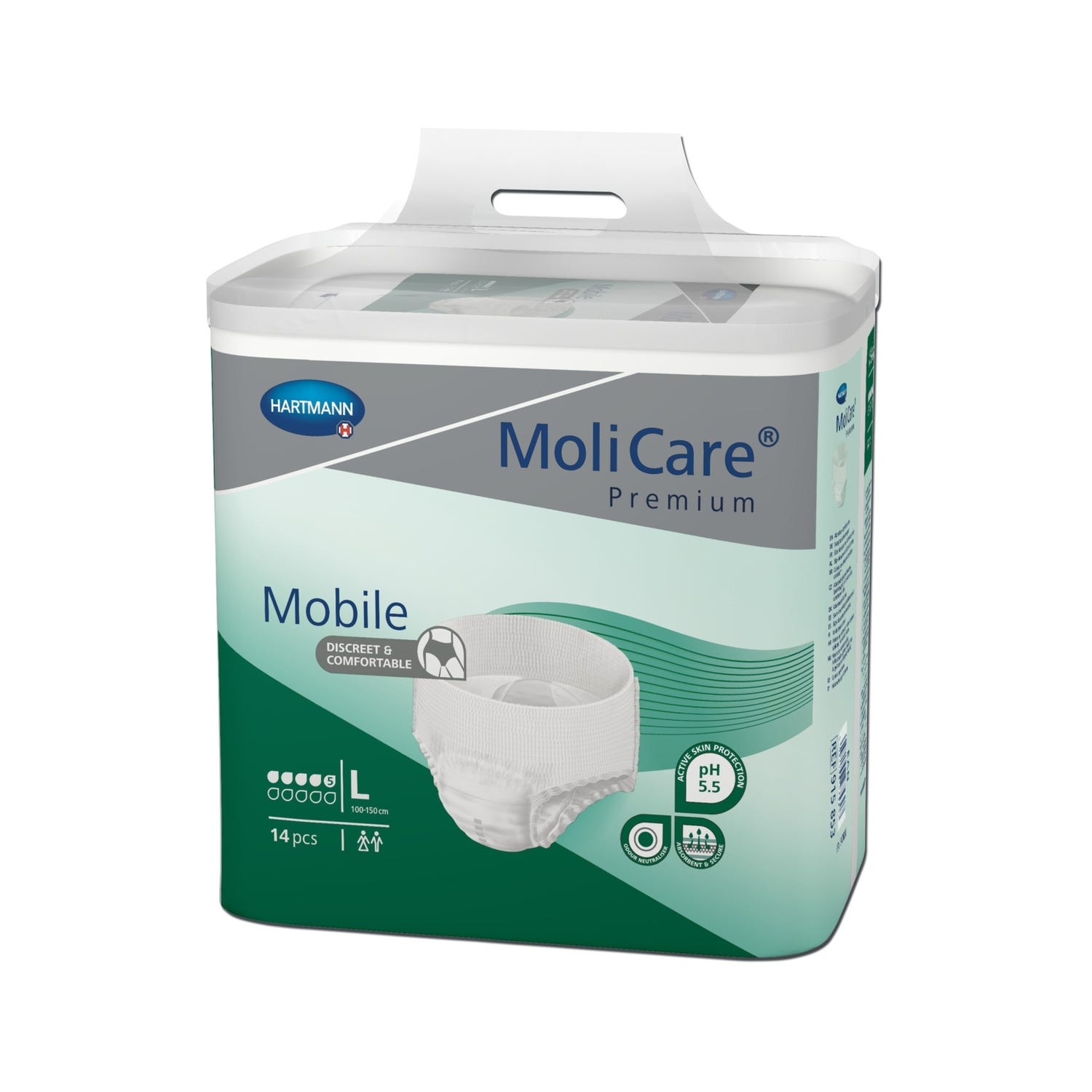 Molicare Premium Mobile 5 Drops Large Waist 100 150cm Unisex 1198ml