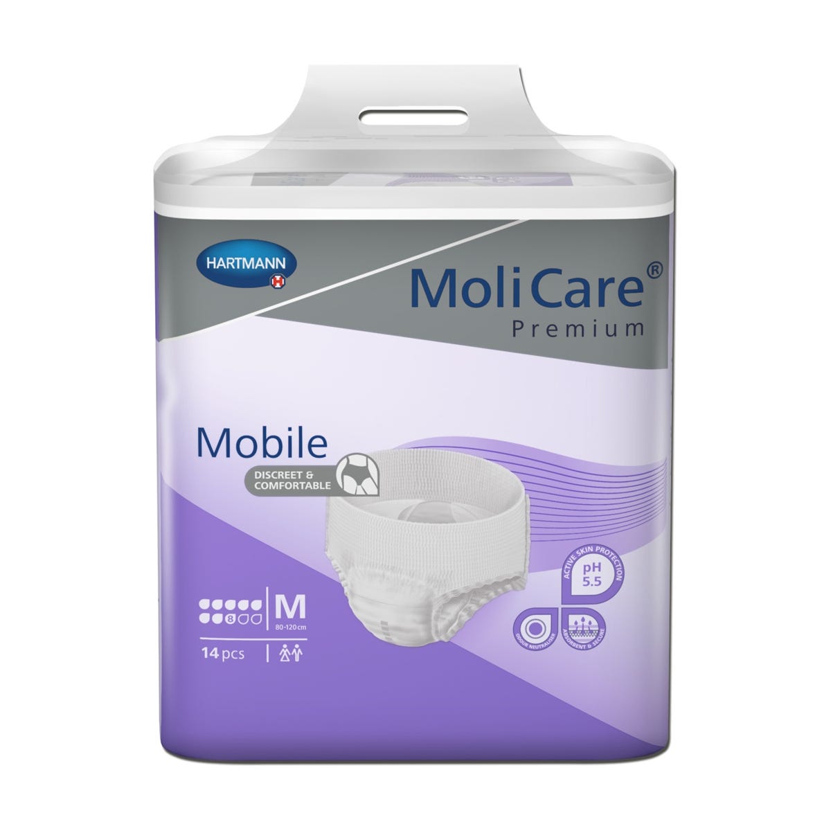 Molicare Premium Mobile 8 Drops Medium Waist 80 120cm Unisex 2015 Ml