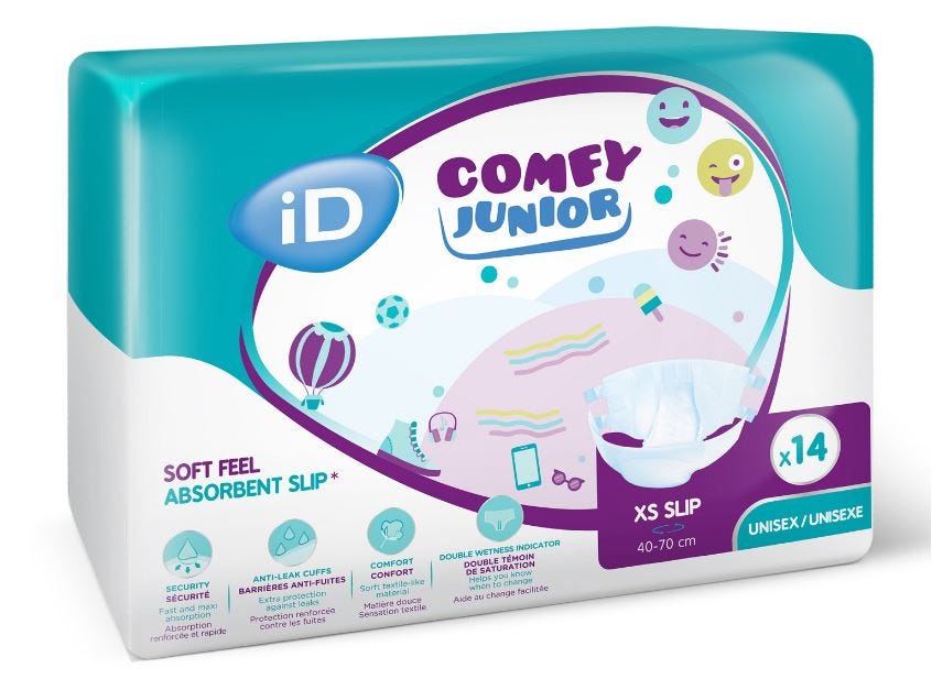 I D Comfy Junior Slip Xsmall 40 70 Cm Unisex 1550ml