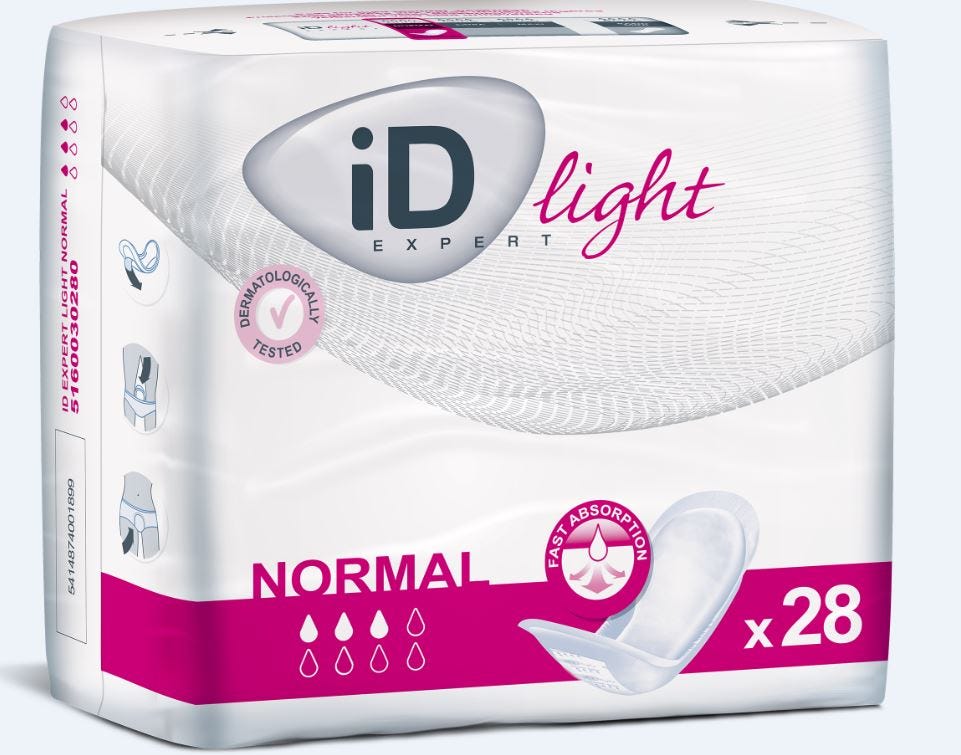 I D Expert Light Shaped Pad Normal Women 295ml