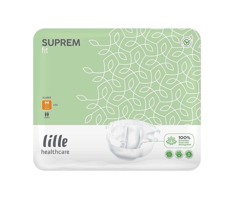 Lille Suprem Fit Extra Plus X Large Waist 110 160cm Unisex 3200ml White