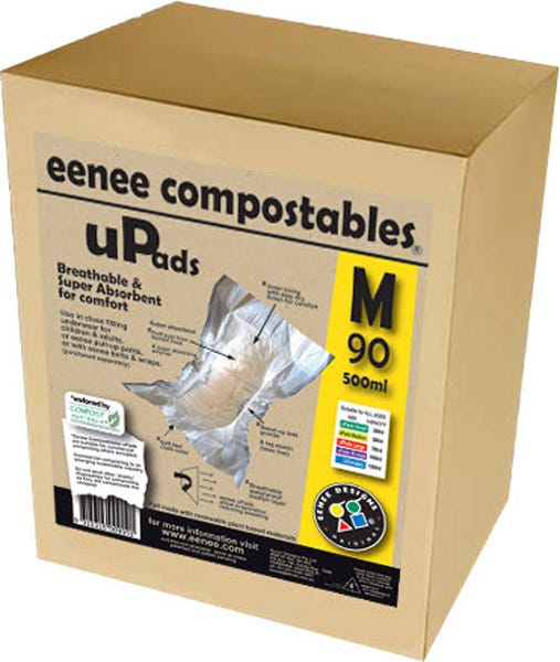 Eenee Upads Medium Unisex Compostable 6 10 Kg Medium 440x190mm Unisex 500ml