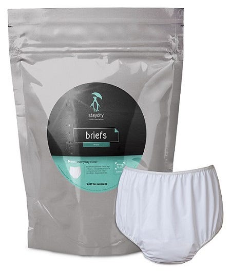 Staydry Mens Pants Everyday Cover Medium Waist 85 90cm White