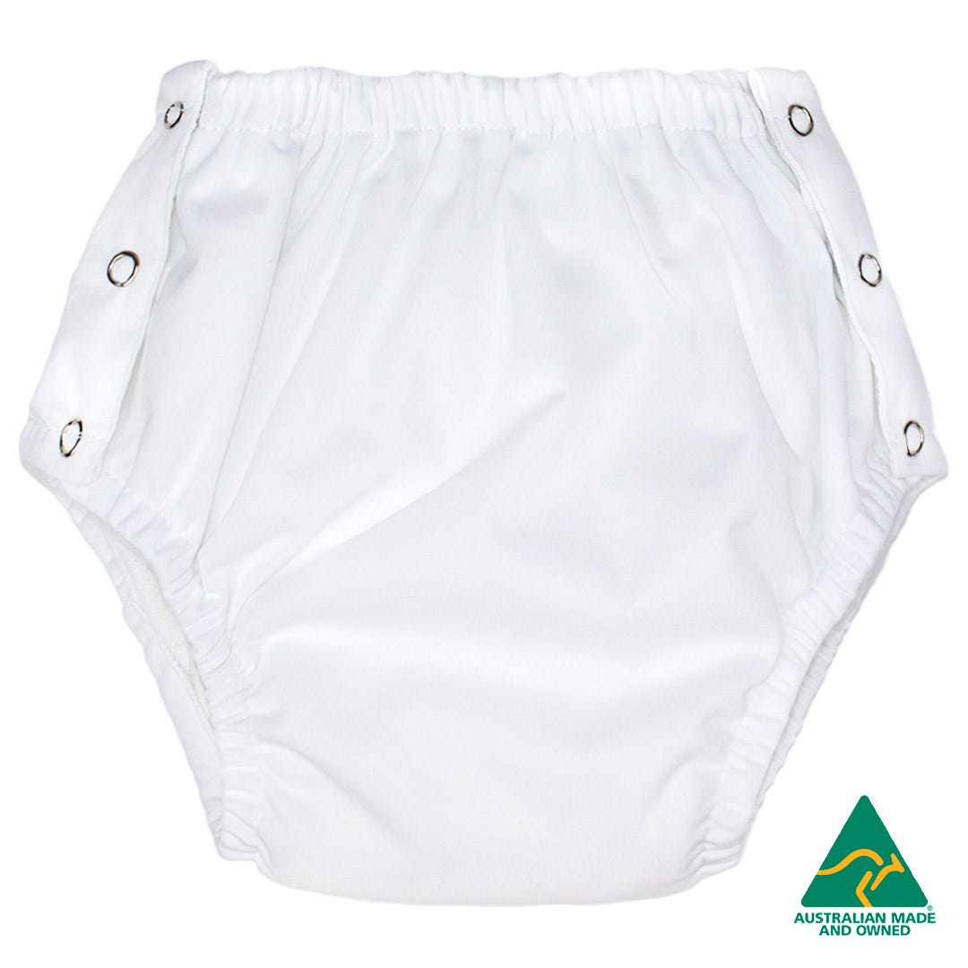 Minappi Side Open Pant 10 12 Yrs Waist 50 80cm Unisex 650ml Waterproof White