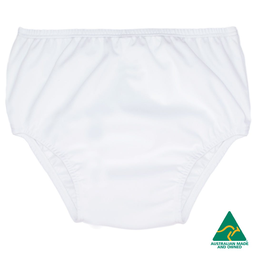 Minappi Pilcher Waterproof Pull Up Pants 12 14 Yrs Waist 67 71cm Unisex Waterproof White