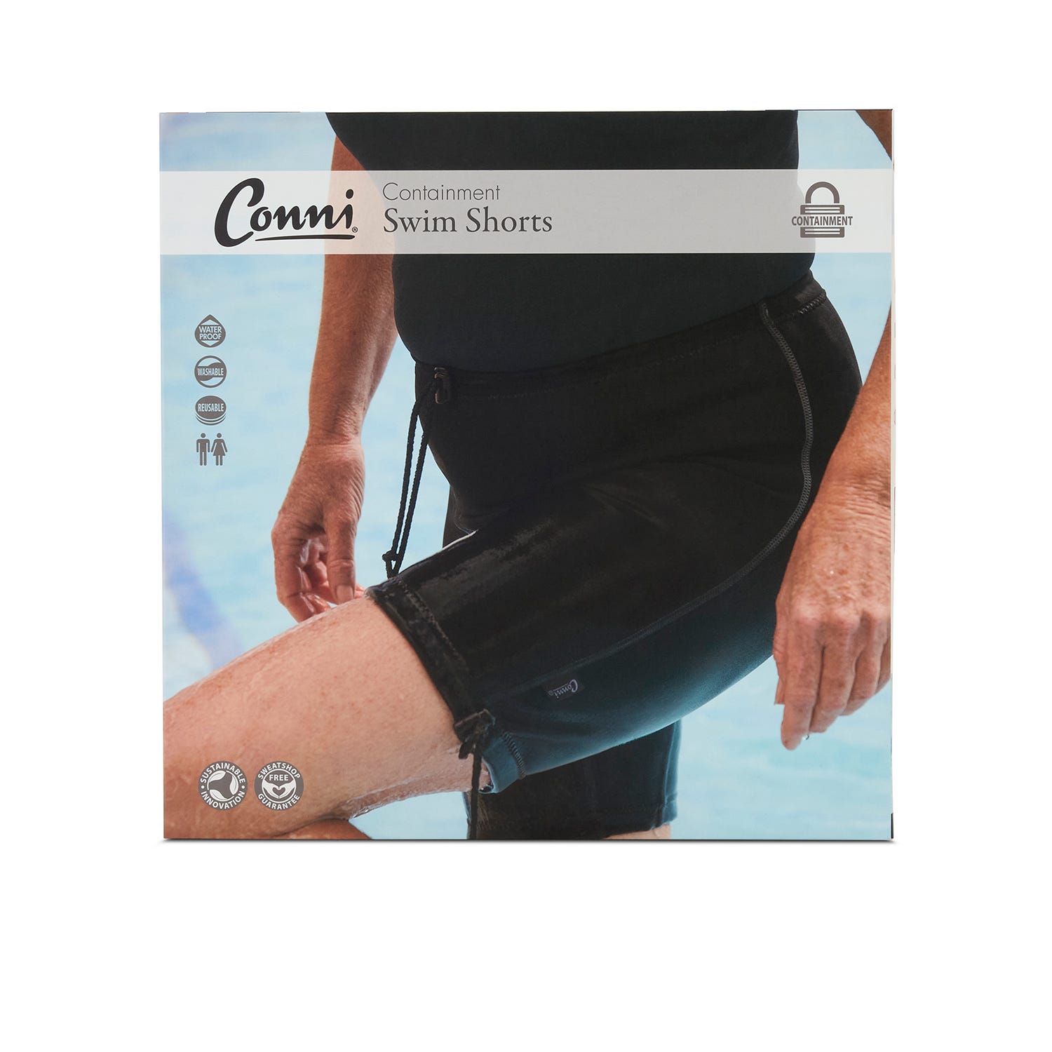 Conni Adult Togglz Swim Short Medium Waist 86 Cm Unisex Black