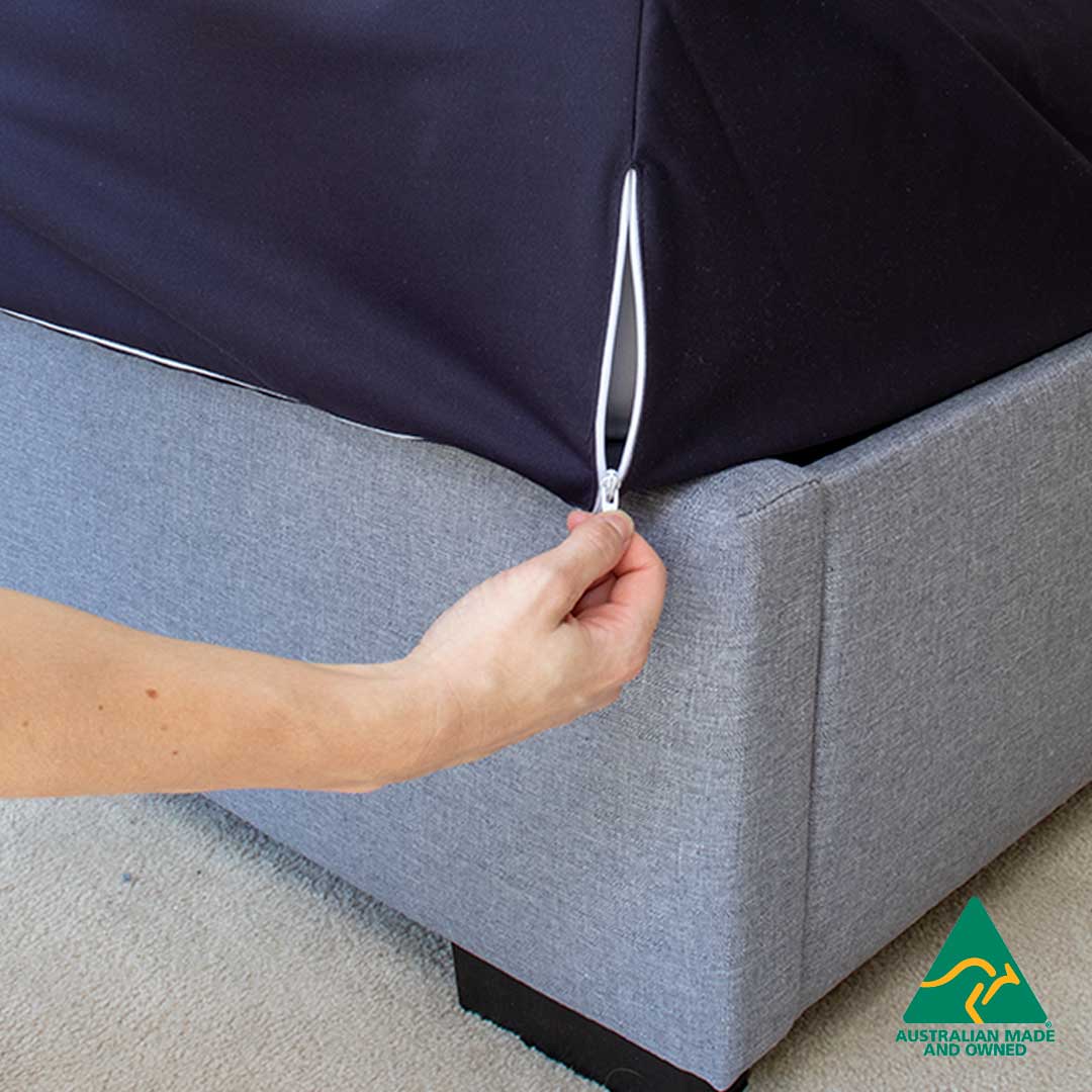 Minappi Mattress Fitted Mattress Sleeve Single 91.5x188cm Navy