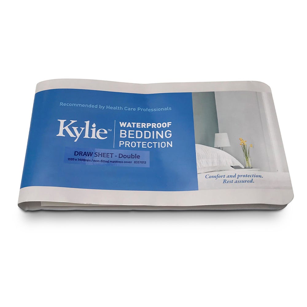 Kylie Draw Sheet Double 140x152cm Waterproof White