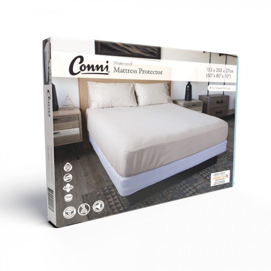 Conni Mattress Protector Queen 153x203cm Waterproof