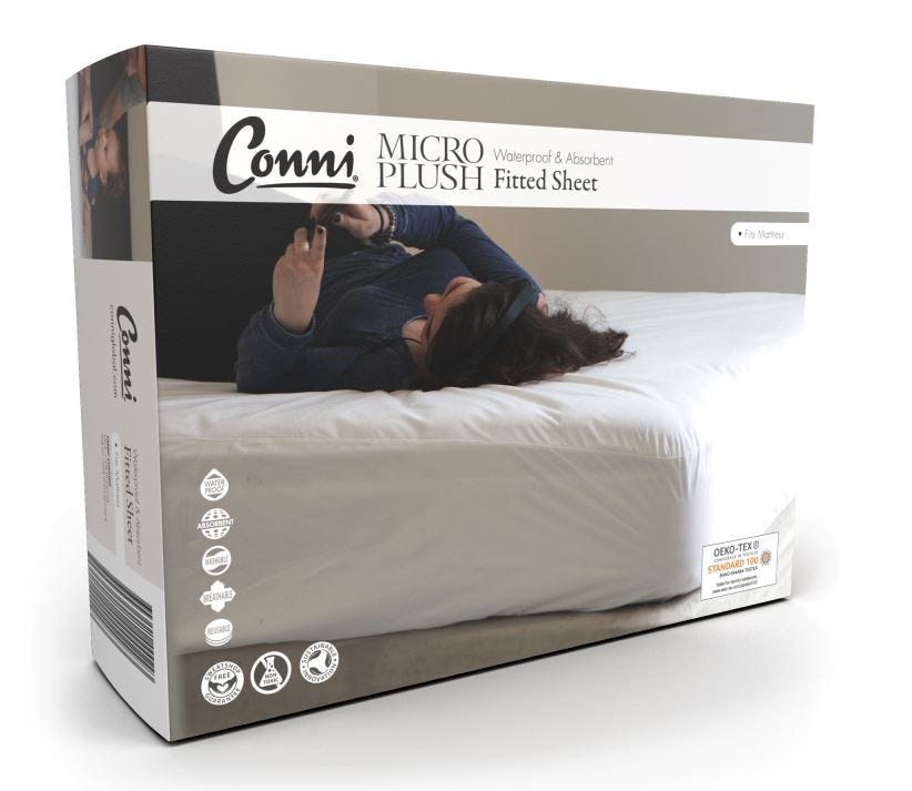 Micro Plush Fitted Sheet Single 92x188cm Waterproof White