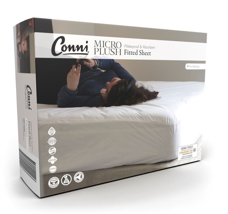 Micro Plush Fitted Sheet Queen 153x203cm Waterproof White