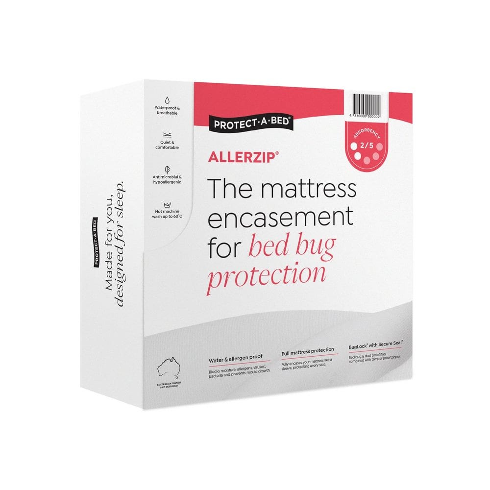 Allerzip Mattress Protector Queen 152x204cm Waterproof White