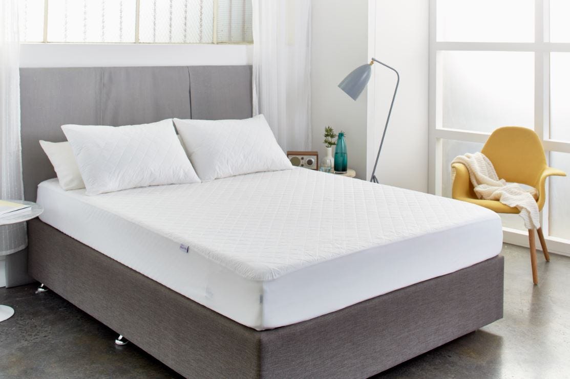 Protect A Bed Cotton Quilted King Single 107x204cm 1500ml Waterproof White