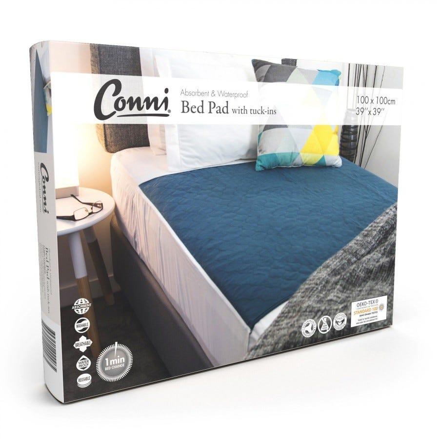 Conni Bed Pad 7003 1mx1m 2400ml Waterproof Blue
