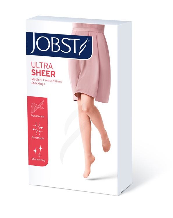 Jobst Hosiery Ultrasheer Medium Ankle 21 25cm 15 20 Hg Thigh Natural
