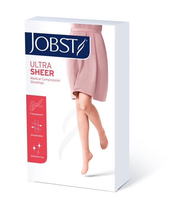 Jobst Hosiery Ultrasheer Medium Ankle 21 25cm 20 30 Hg Thigh Natural